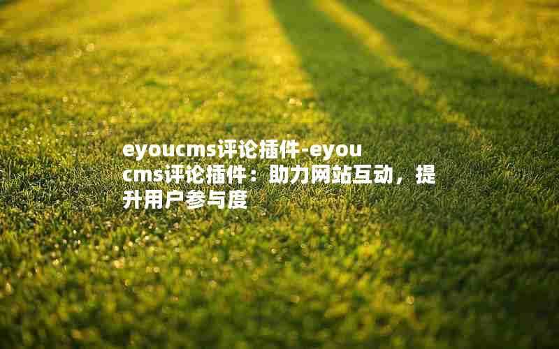 eyoucms评论插件-eyoucms评论插件：助力网站互动，提升用户参与度
