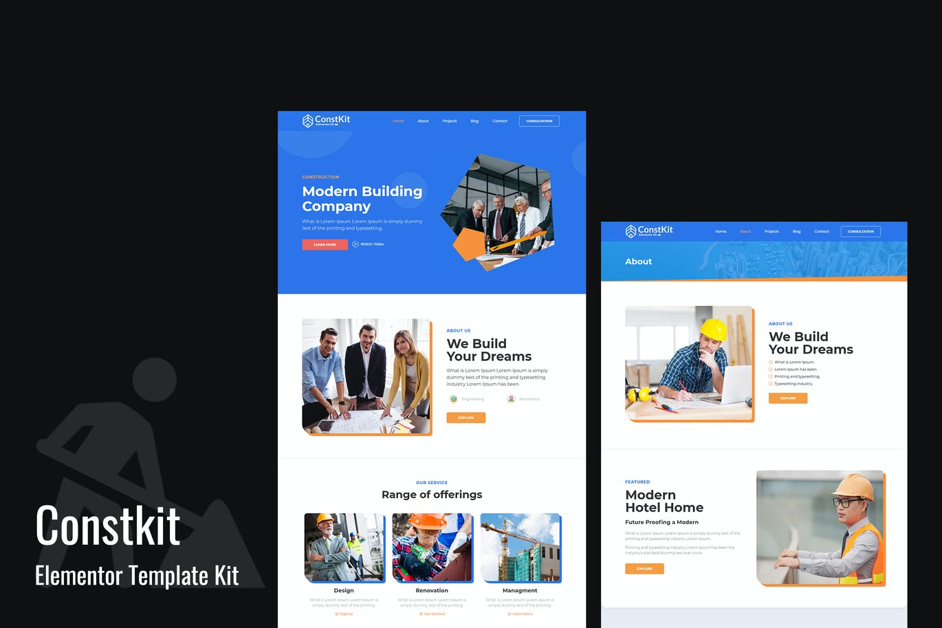 Constkit – 建筑和工业Elementor模板