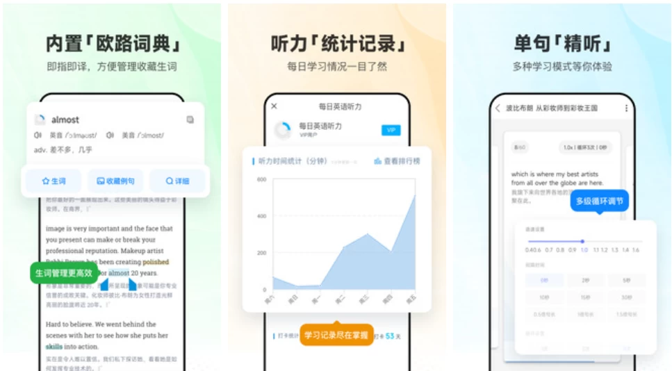 每日英语听力 v11.3.2 专为英语学习者设计的手机应用，解锁会员版