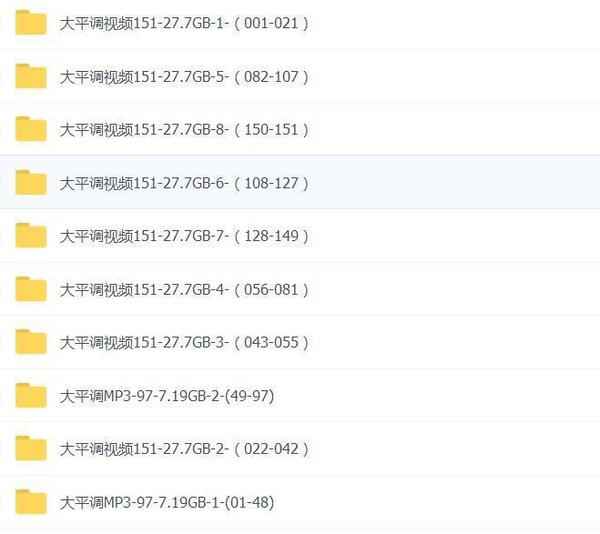 大平调mp3、mp4打包下载,全套视频教程学习资料通过百度云网盘下载
