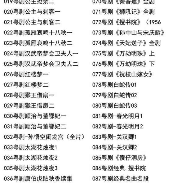 粤剧MP3、视频、电影大全,全套视频教程学习资料通过百度云网盘下载